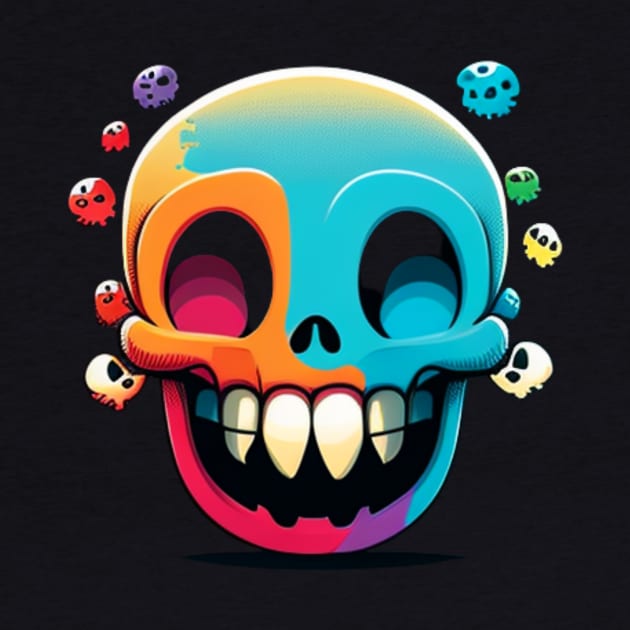 Happy yellow skull by Crazy skull